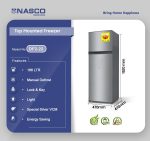 NASCO REFRIGERATORS- TOP MOUNT FREEZER 166L - Image 2