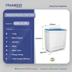 NASCO WASHING MACHINES (TWIN TOP) 15KGS - Image 4