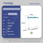 NASCO WASHING MACHINES (TWIN TOP) 7KGS - Image 3
