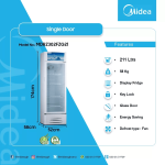 MIDEA SINGLE DOOR DISPLAY REFRIGERATOR 211L - Image 2